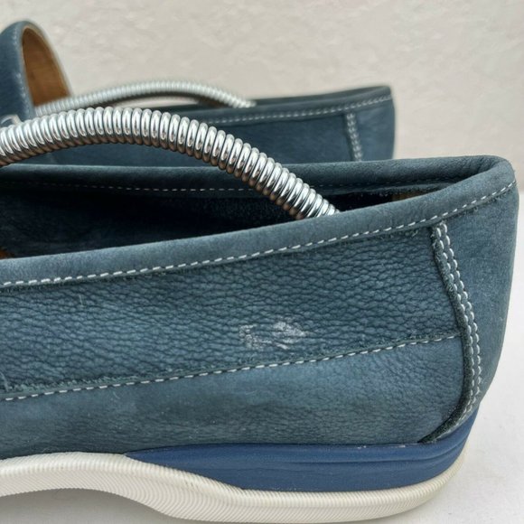 Johnston & Murphy Mens Sheepskin Dark Blue Leather Slip On Loafers Size 9.5